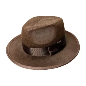 20's Gangster Style Brown Trilby Hat