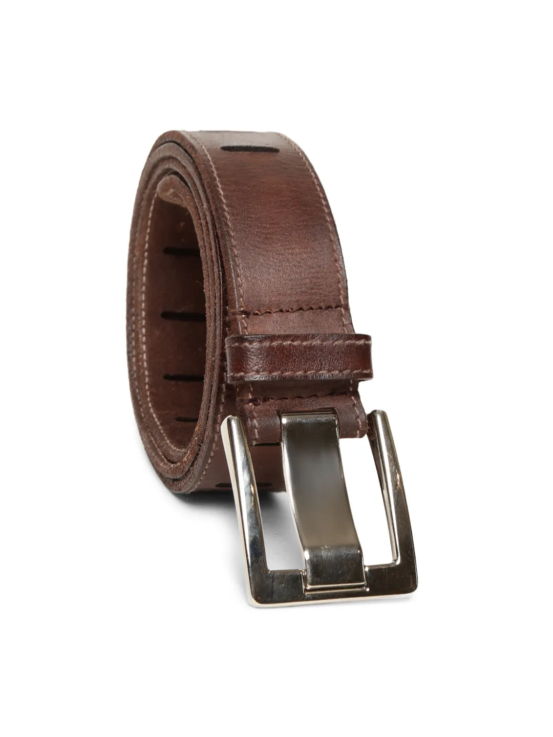 Art N Vintage Premium Brown Leather Laser-Cut Design Men's Belt