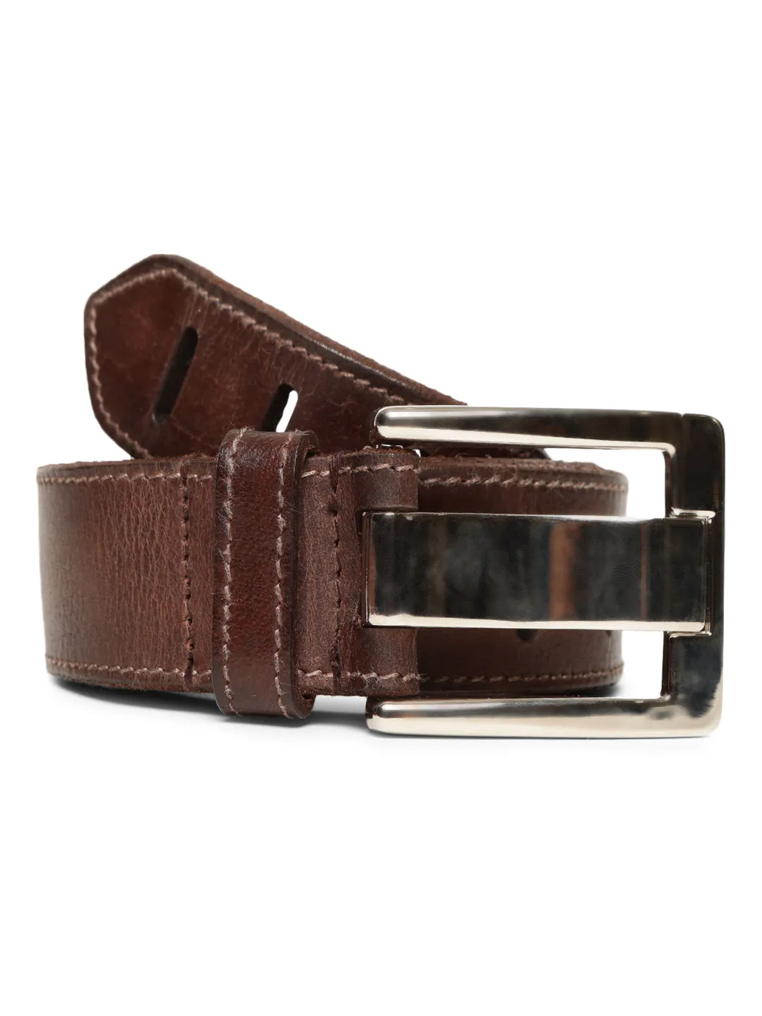 Art N Vintage Premium Brown Leather Laser-Cut Design Men's Belt