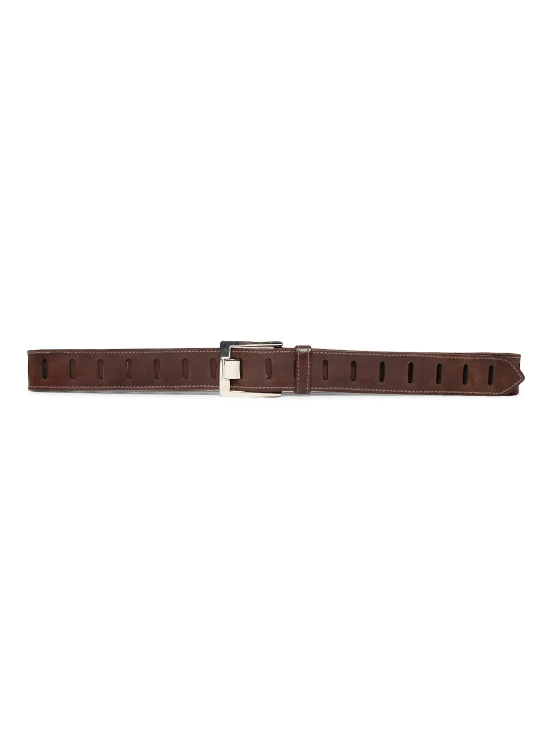 Art N Vintage Premium Brown Leather Laser-Cut Design Men's Belt