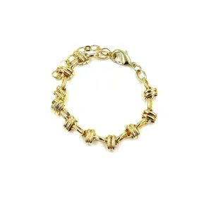 Ashley Gold Stainless Steel Gold Plated Double Wrap Link Design Bracelet