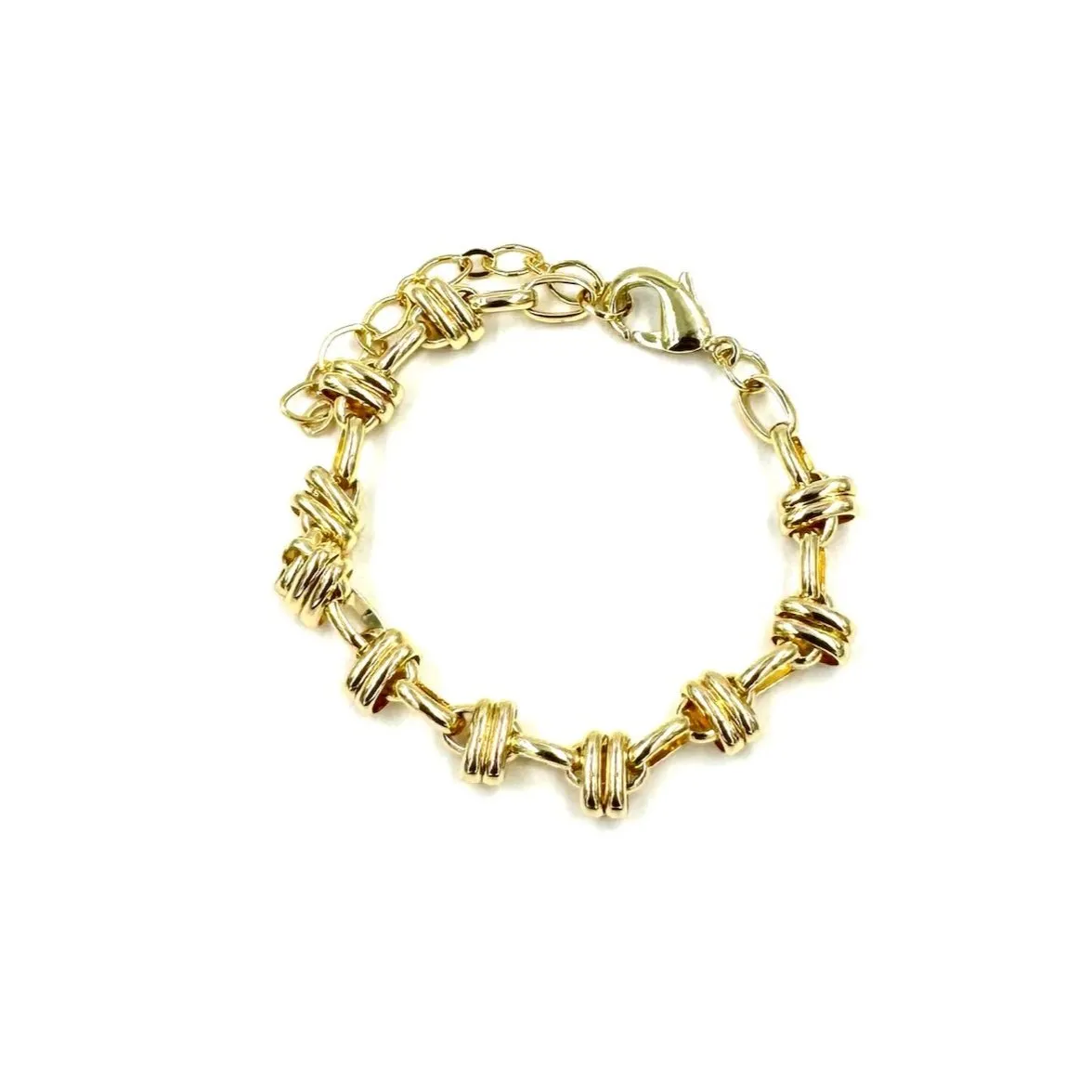 Ashley Gold Stainless Steel Gold Plated Double Wrap Link Design Bracelet