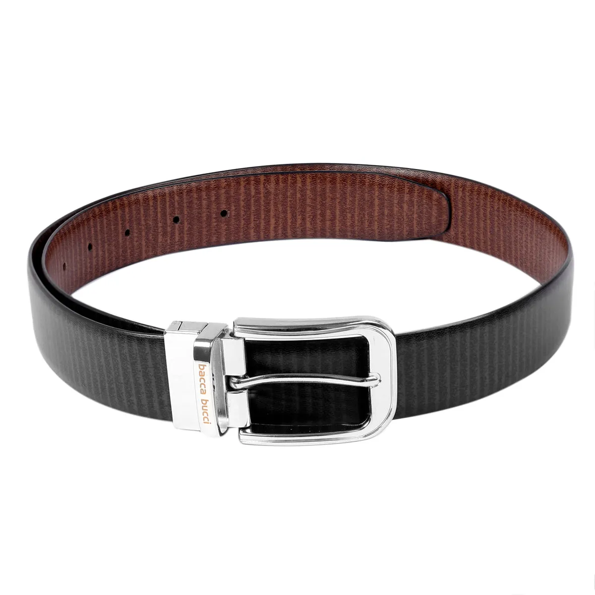 Bacca Bucci Classic Dress belt with Italian smooth Genuine leather Black & Brown