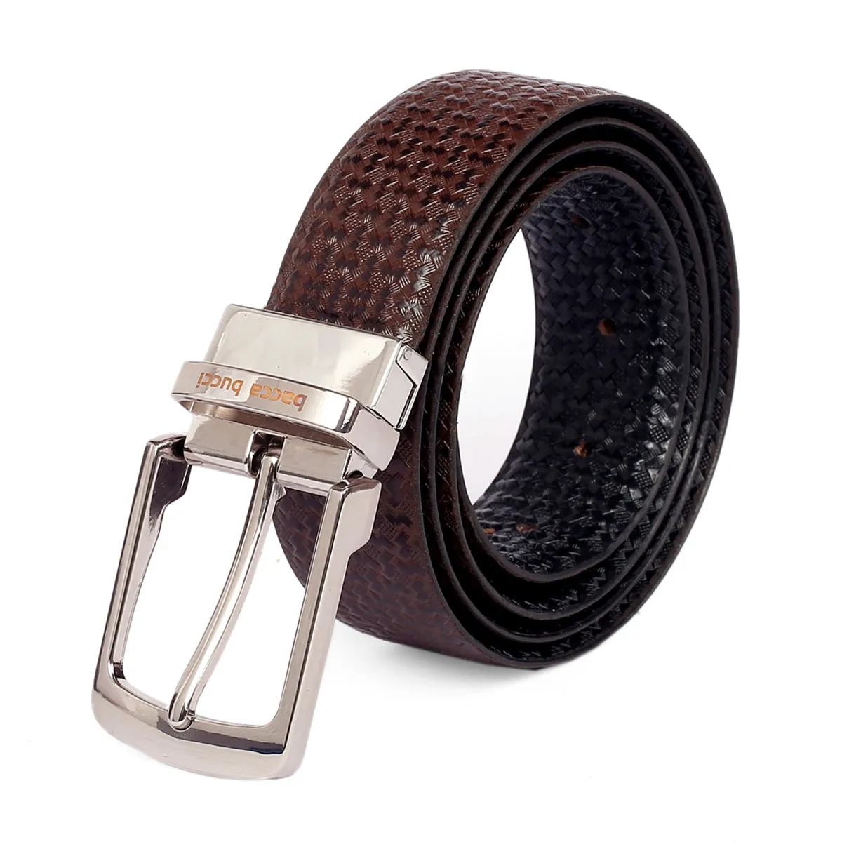 Bacca Bucci Reversible Classic Dress belt with Italian smooth Genuine leather Black & Brown