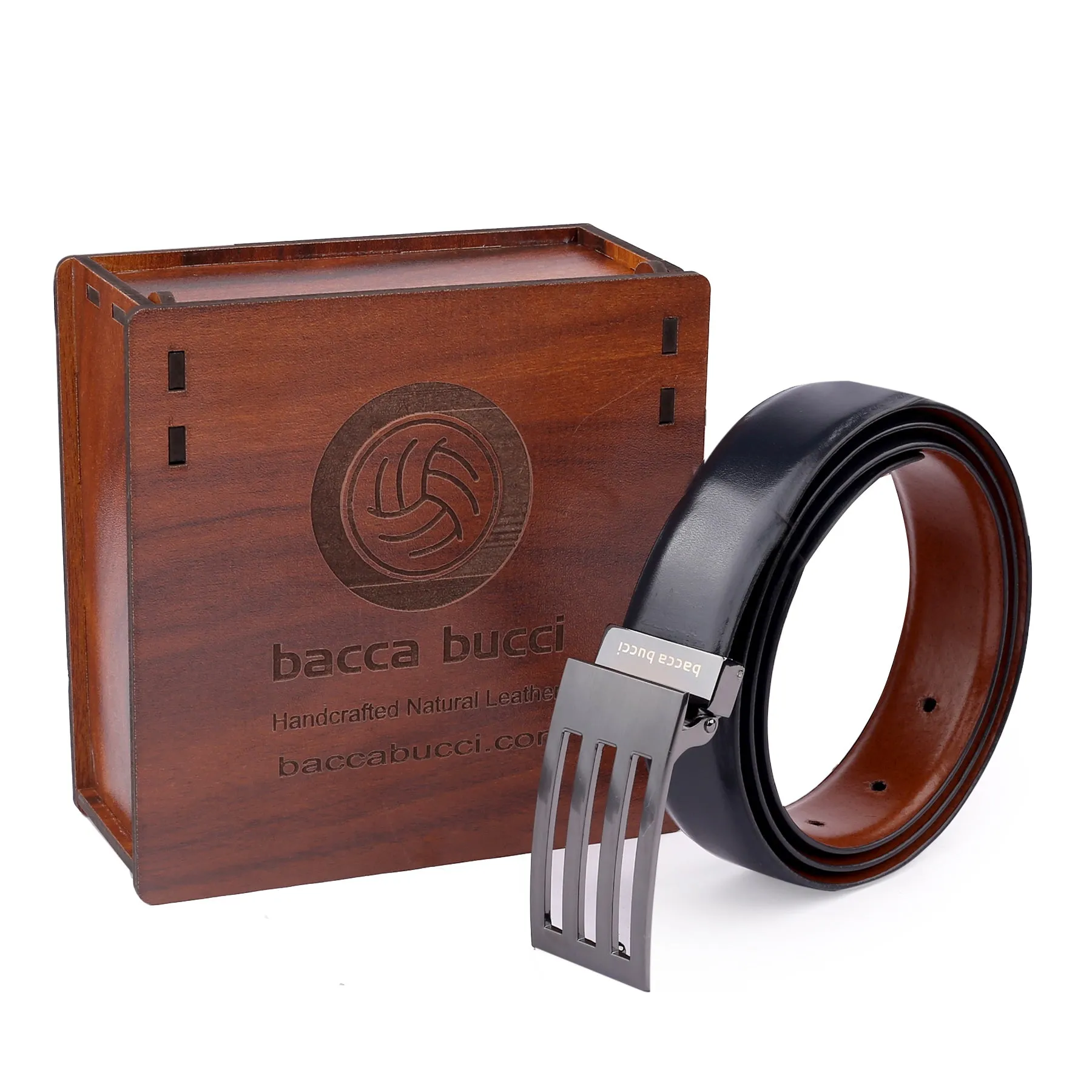 Bacca Bucci Reversible Dress belt with Genuine leather black & brown