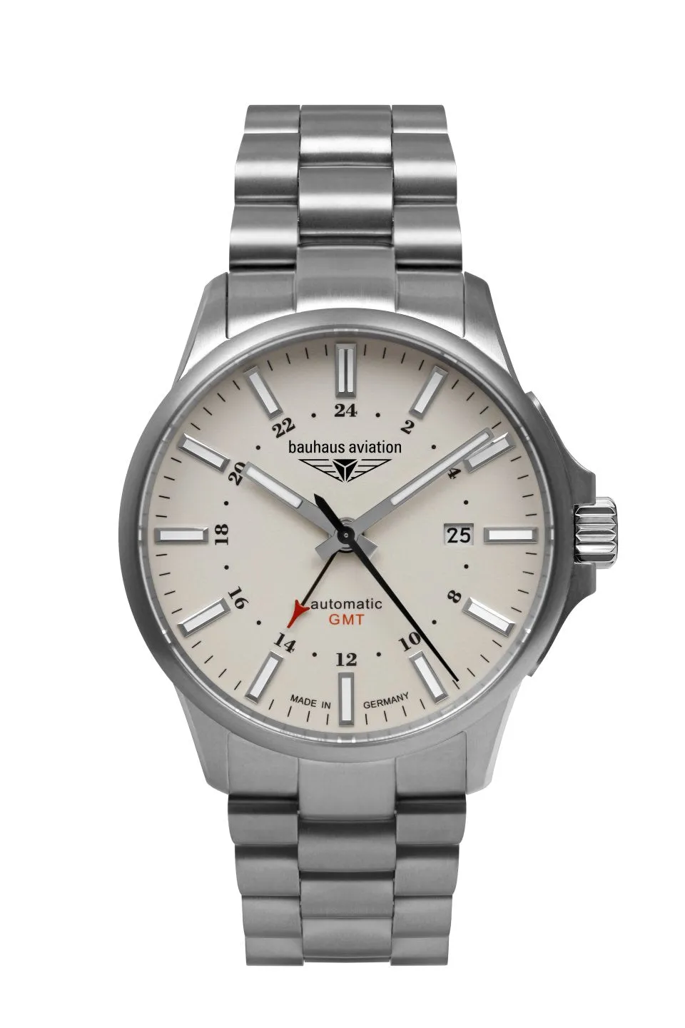 BAUHAUS AVIATION AUTOMATIC DUAL TIME WITH TITANIUM LINK BRACELET