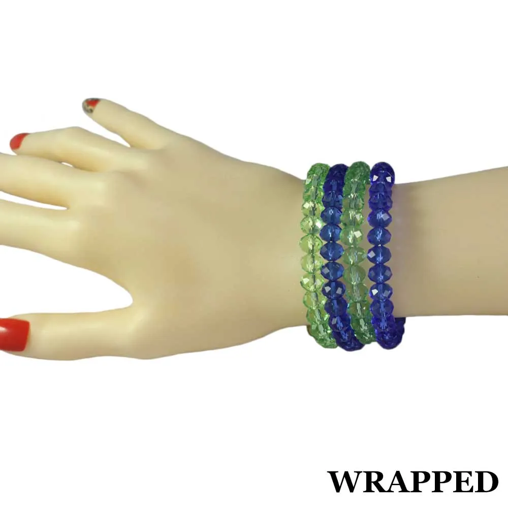 Beaded Green Wrap Bracelet with Gold Ball - BG401G