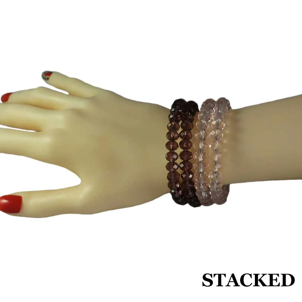 Beaded Purple Wrap Bracelet with Gold Ball - BG401T