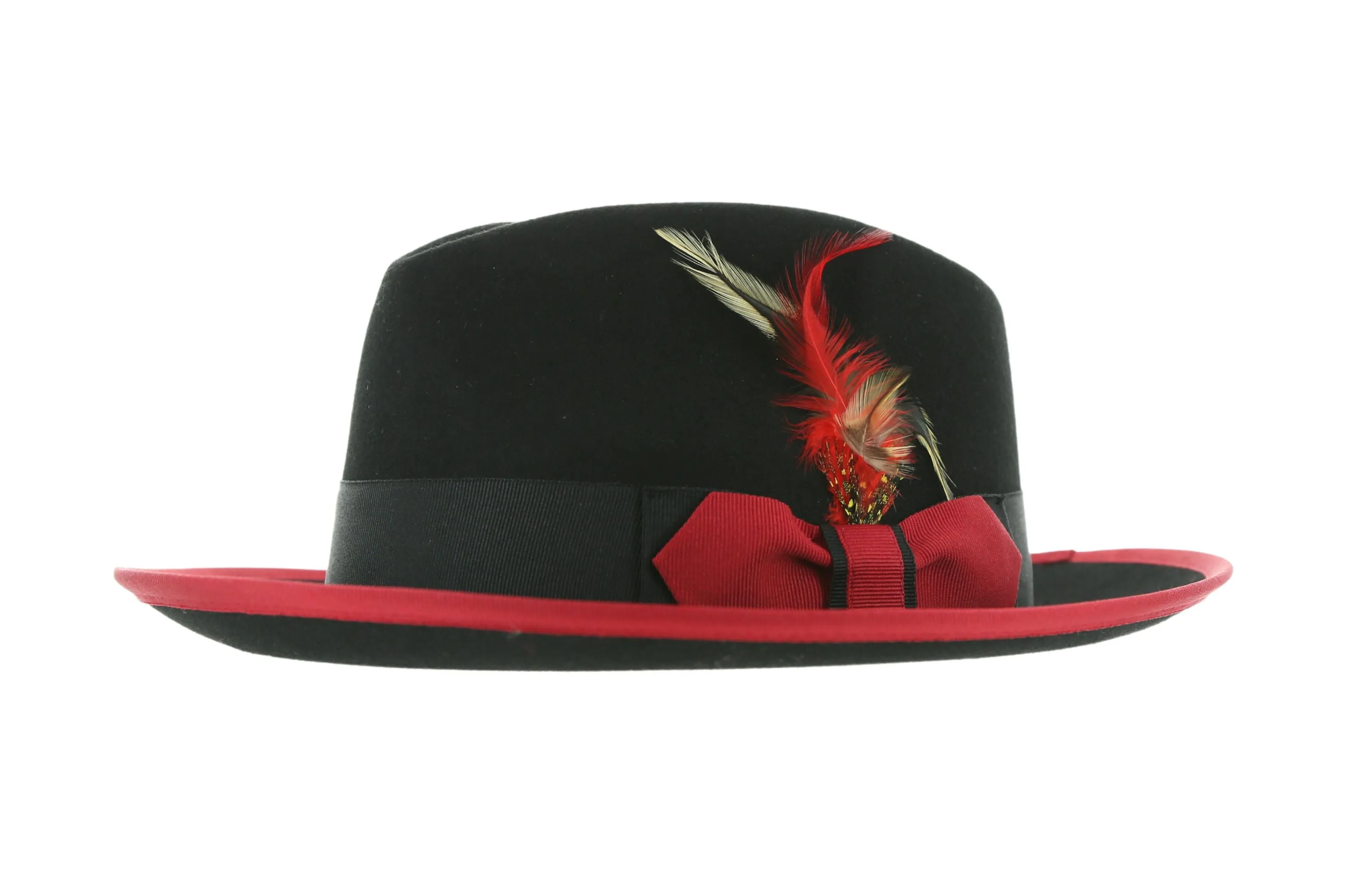 Black & Red Jacob Trilby Crushable Hat