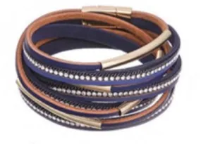 Blake Double Wrap Bracelet-Blue