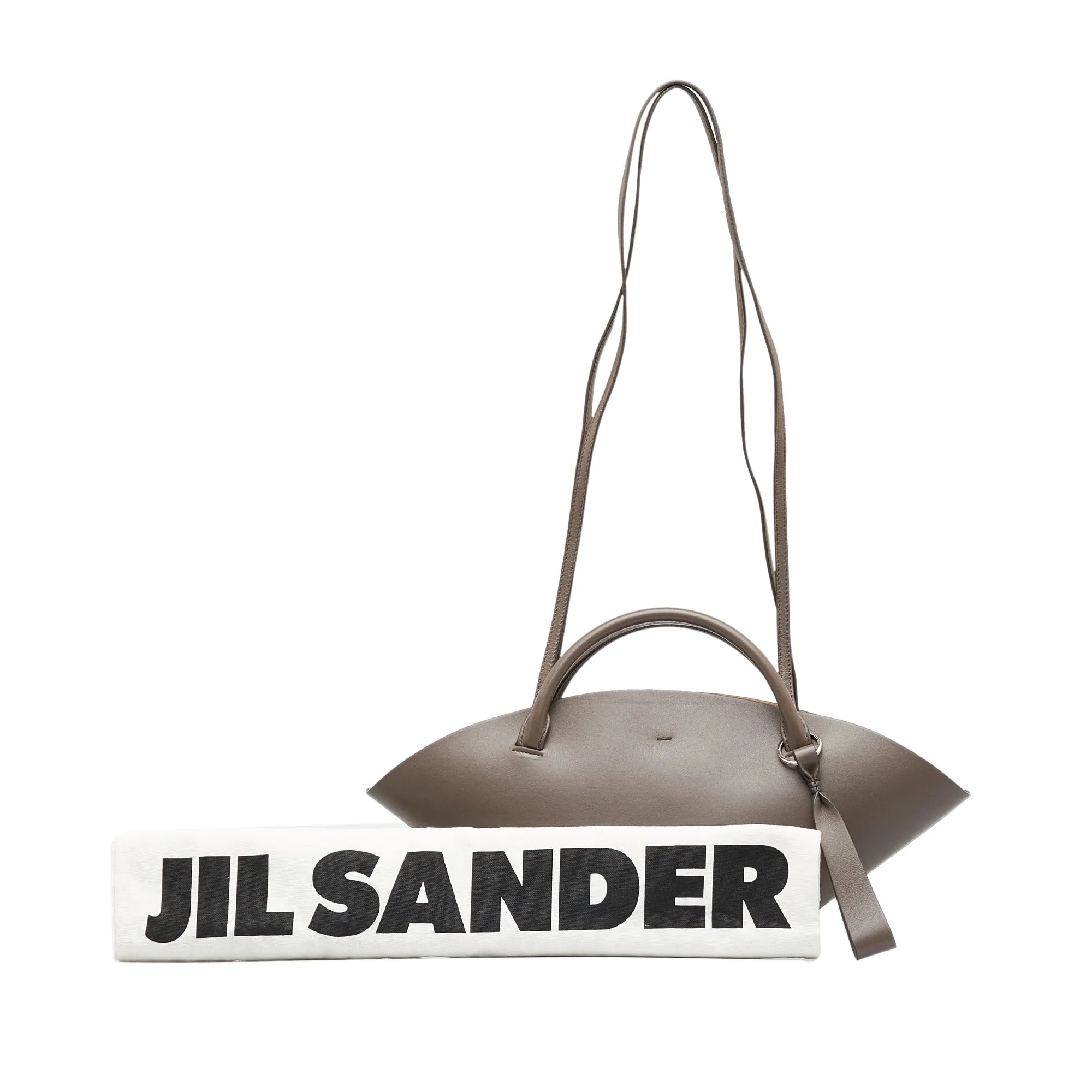 Brown Jil Sander Sombrero Leather Satchel