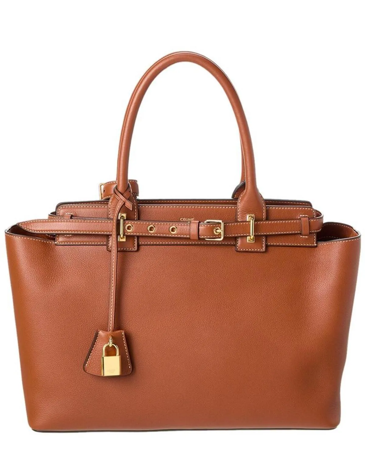 CELINE Conti Leather Satchel