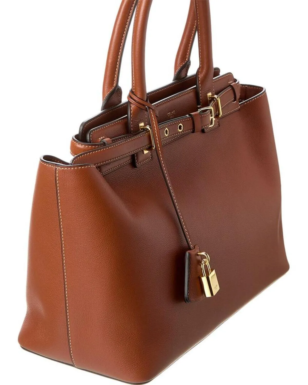 CELINE Conti Leather Satchel