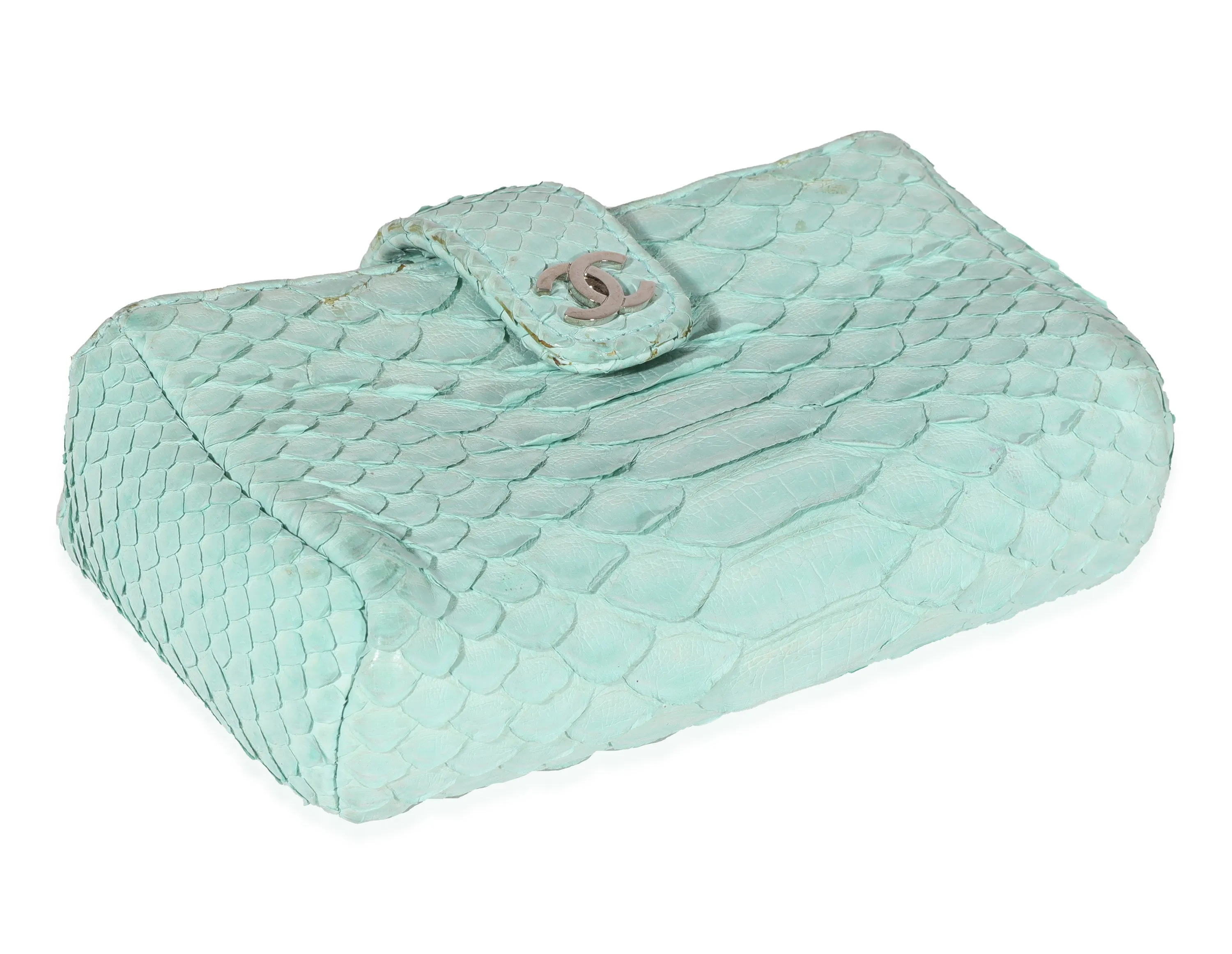 CHANEL Mint Python Mini Phone Holder Clutch