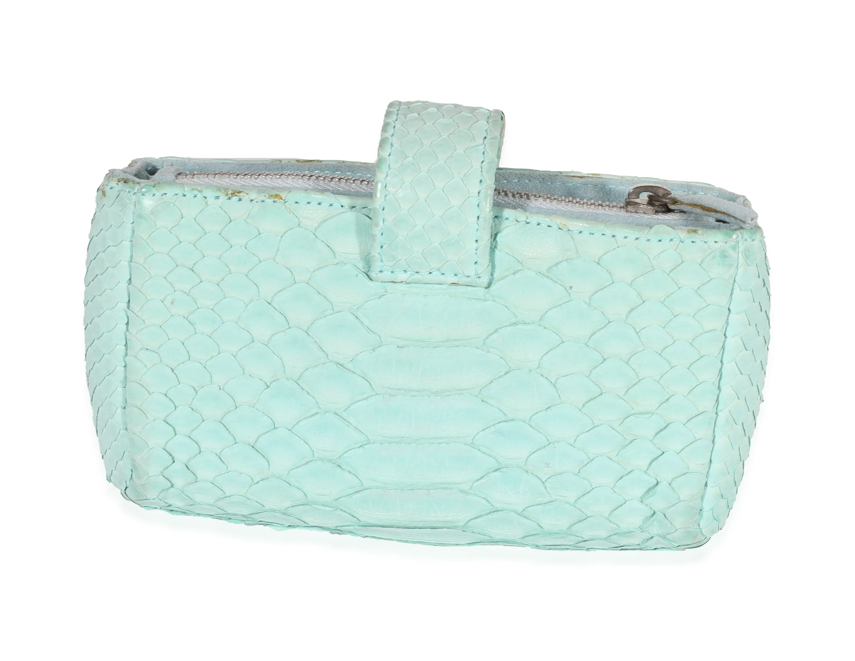 CHANEL Mint Python Mini Phone Holder Clutch