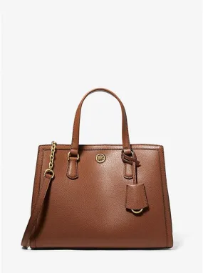 Chantal Medium Pebbled Leather Satchel