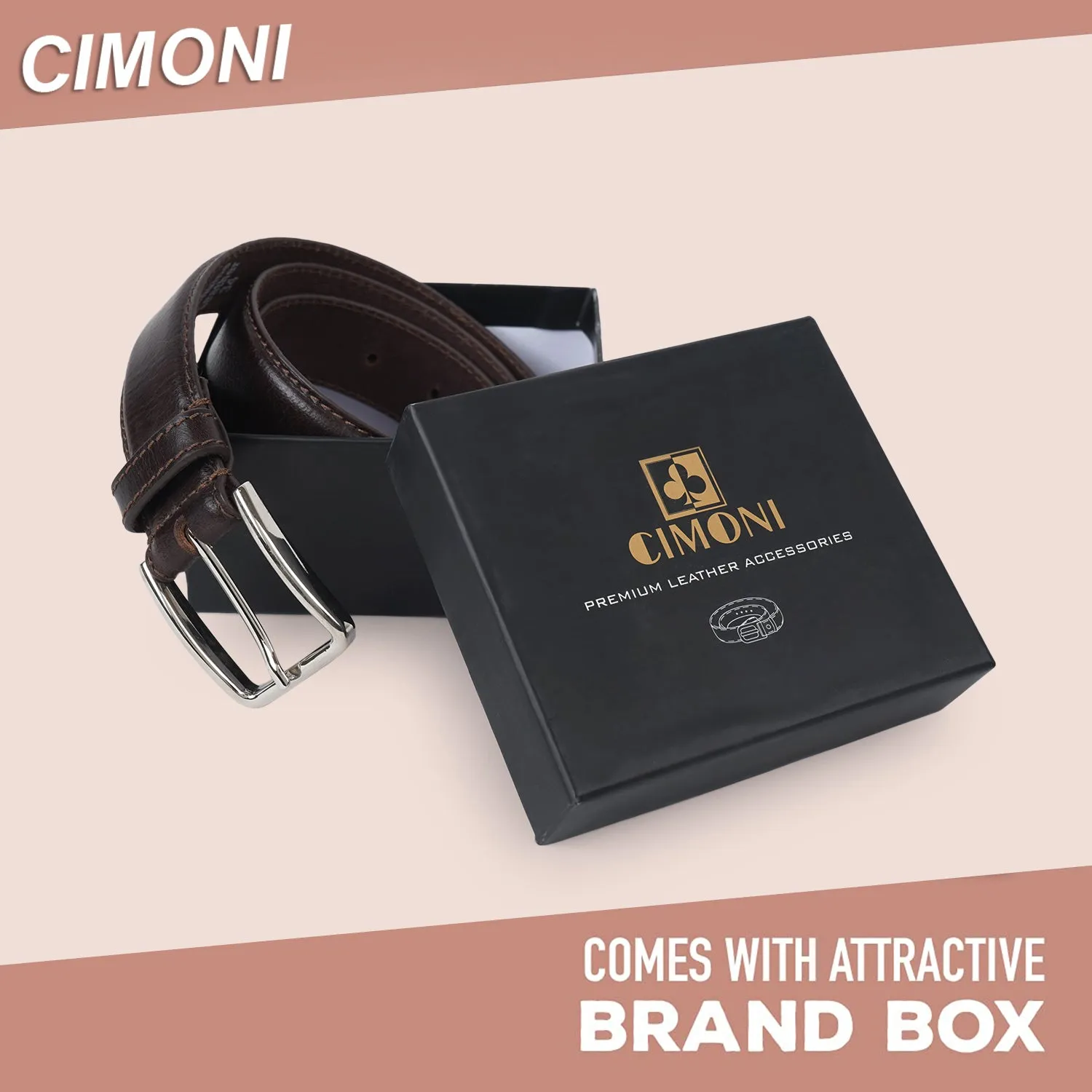 CIMONI Classy Genuine Leather Trendy Travel Formal Office Daytrip Belt ( 1 Year Gurantee)