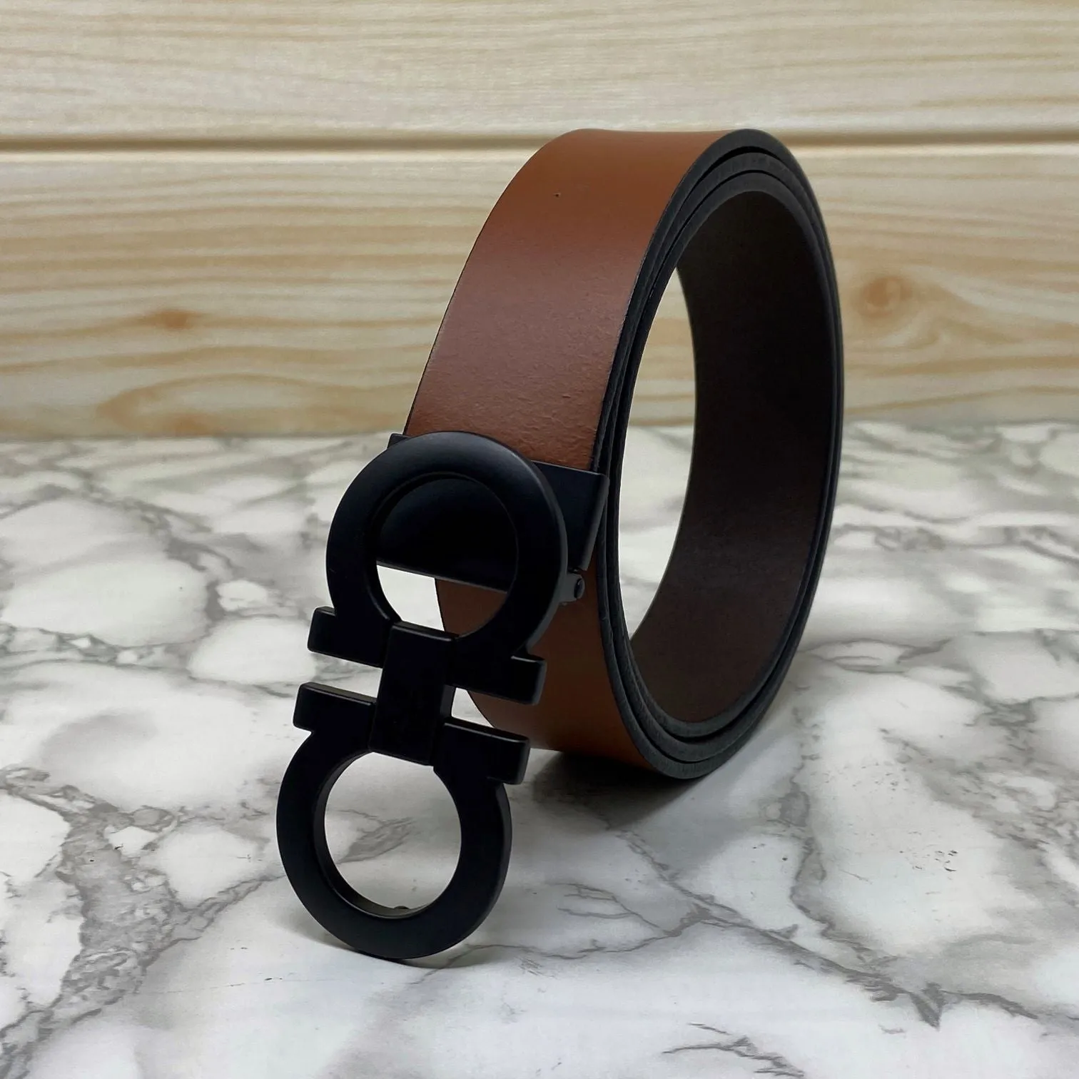 Classic 8 Pattern Formal Design Leather Strap Belt -JonasParamount