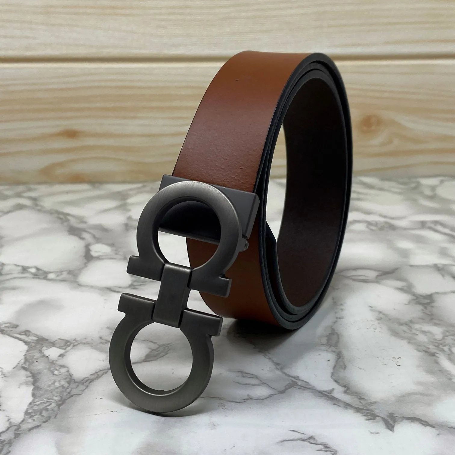 Classic 8 Pattern Formal Design Leather Strap Belt -JonasParamount