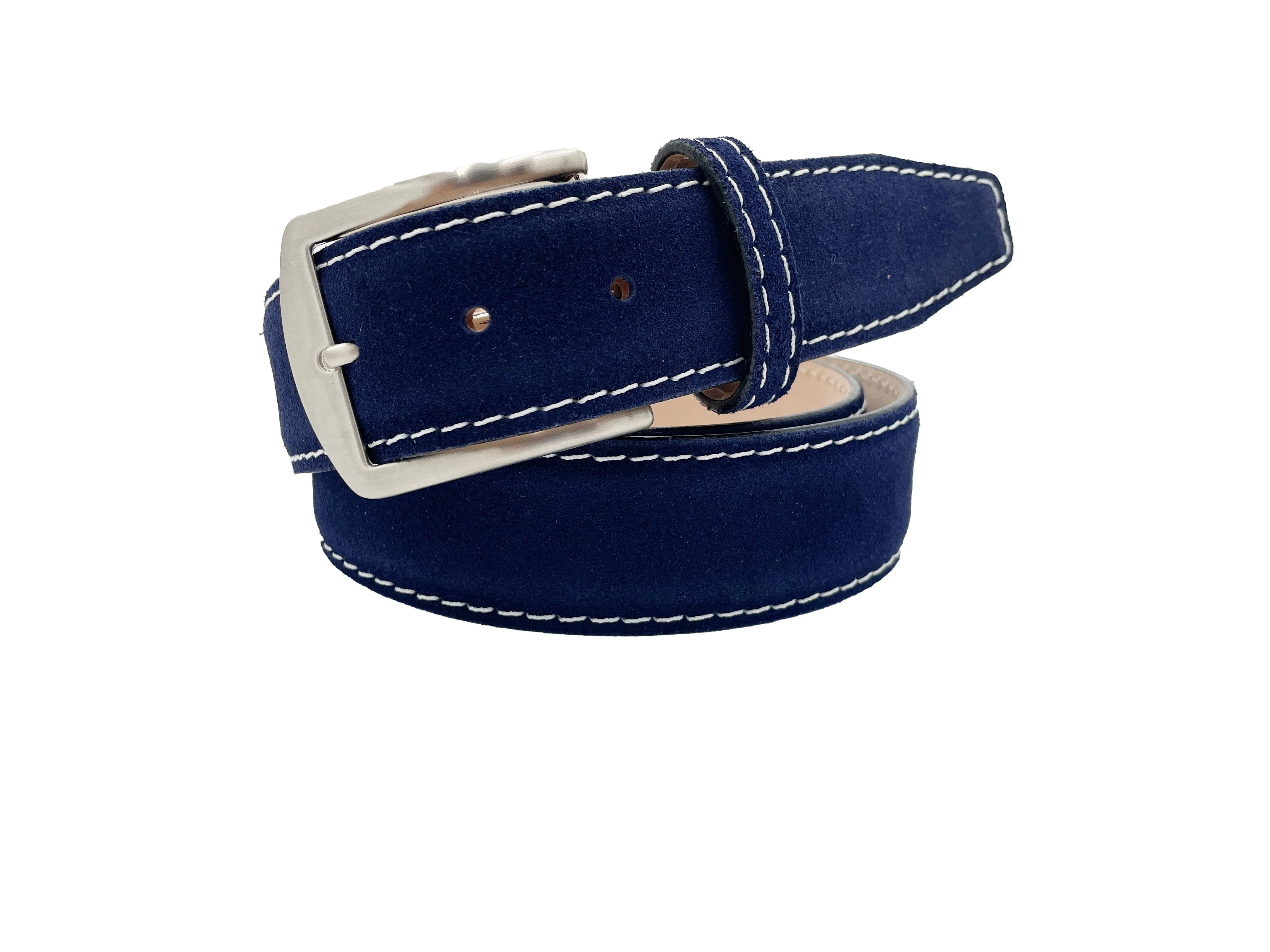 Classic Suede Belt - Navy - 40mm - Up to 50"