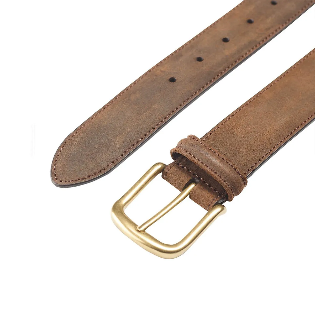 Dark Brown Rough-Out Suede Belt