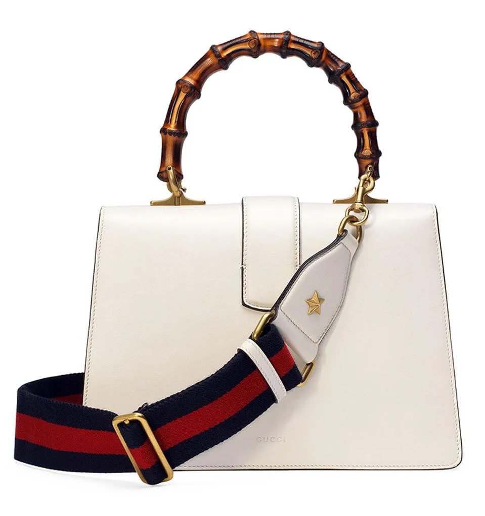 Dionysus Small Web-Stripe Satchel Bag White