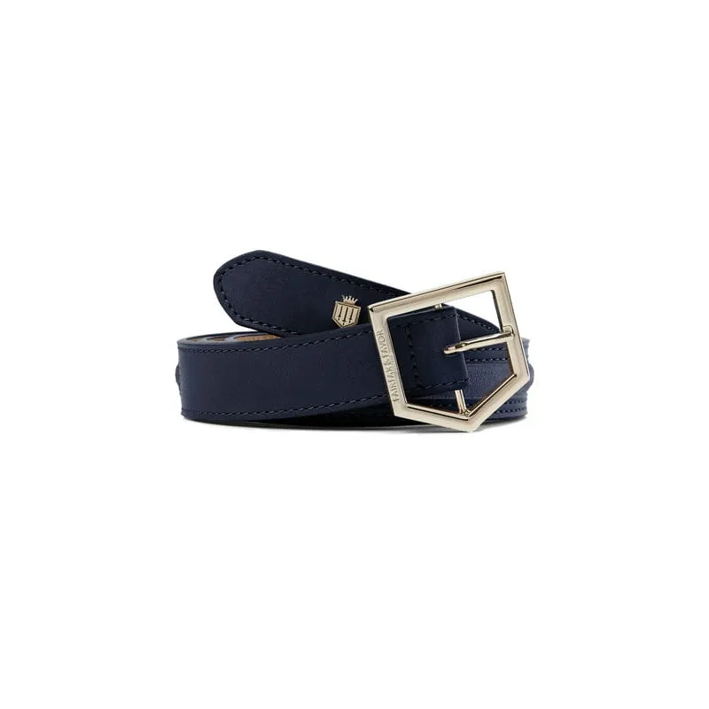 Fairfax & Favor Hampton Leather & Suede Belt - Navy/Ink