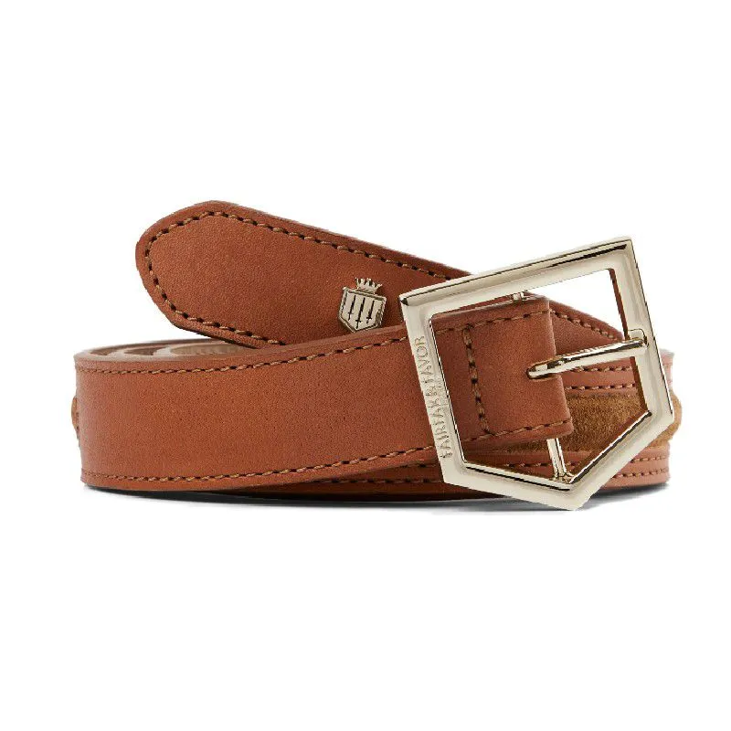 Fairfax & Favor Hampton Leather & Suede Belt - Tan