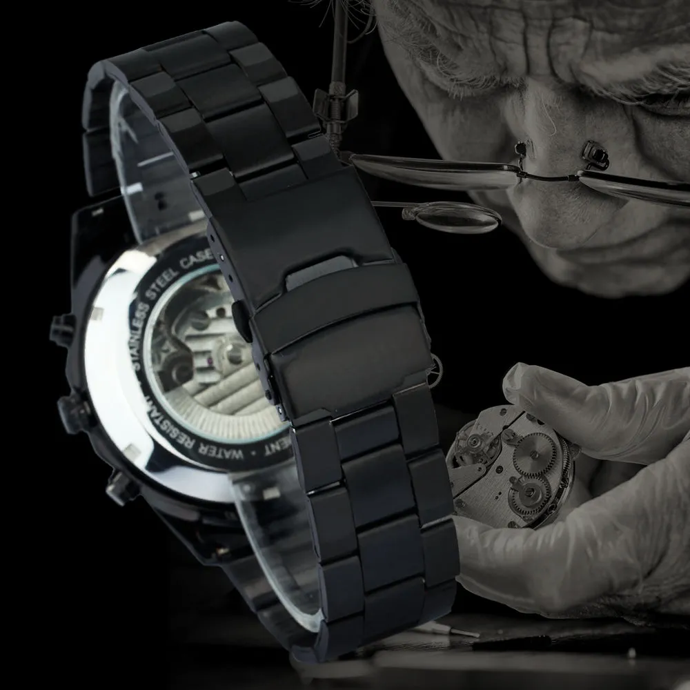 Forsining Military Sports Tourbillon Skeleton Automatic Mechanical Men Watch TM 368G