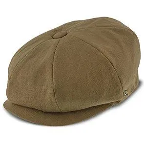 Hampton - Walrus Hats Sand Linen 8 Panel Newsboy Cap