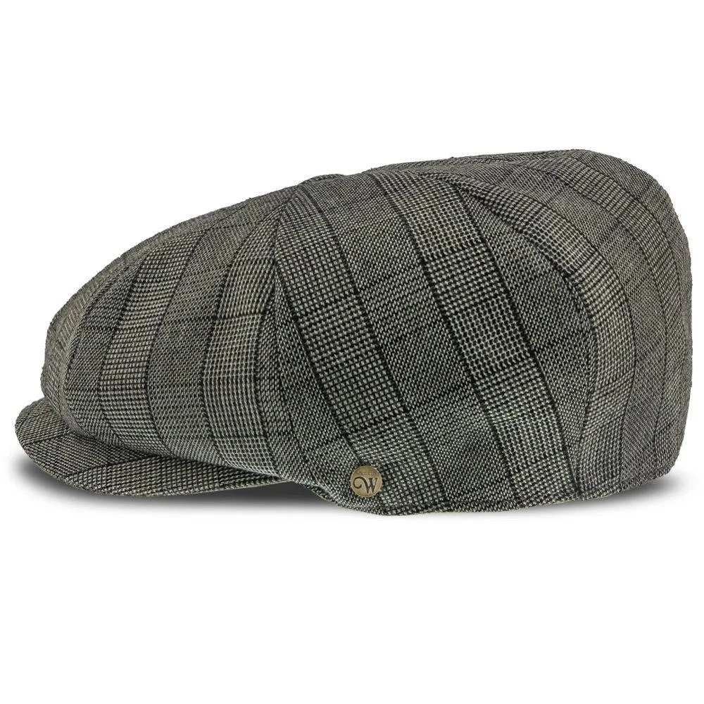 Innovator - Walrus Hats Grey Plaid Polyester 8 Panel Newsboy Cap