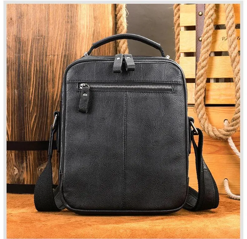 Leather Shoulder Bag Crossbody Satchel Bag for Men Crazy