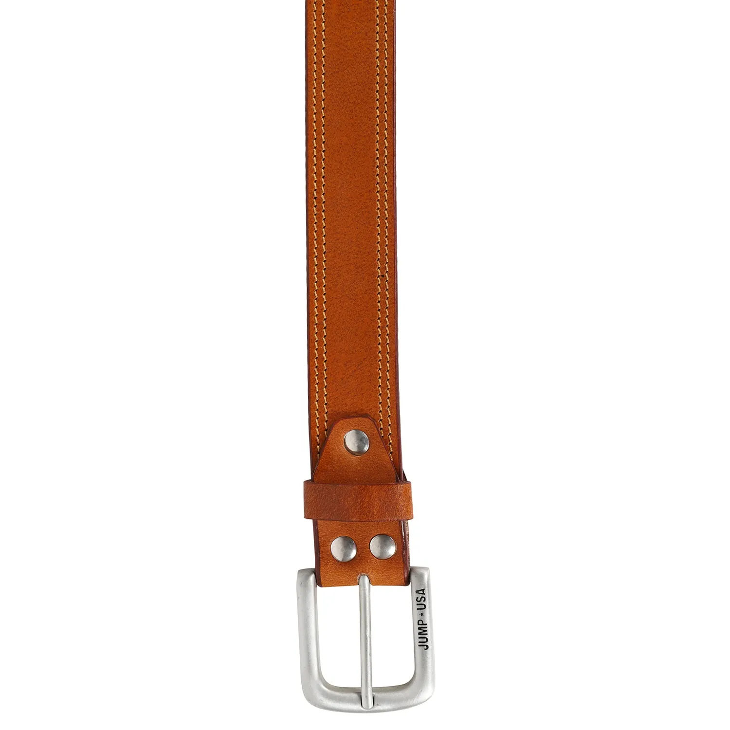 Men Leather Tan Belts With Metal Buckle