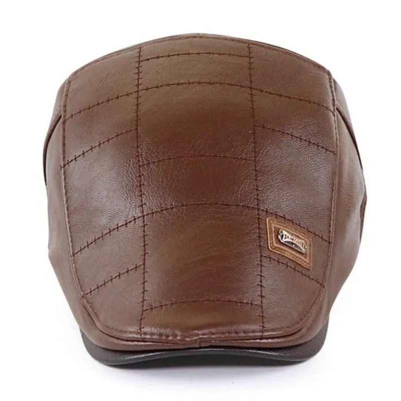 Men's Leather Newsboy Cap