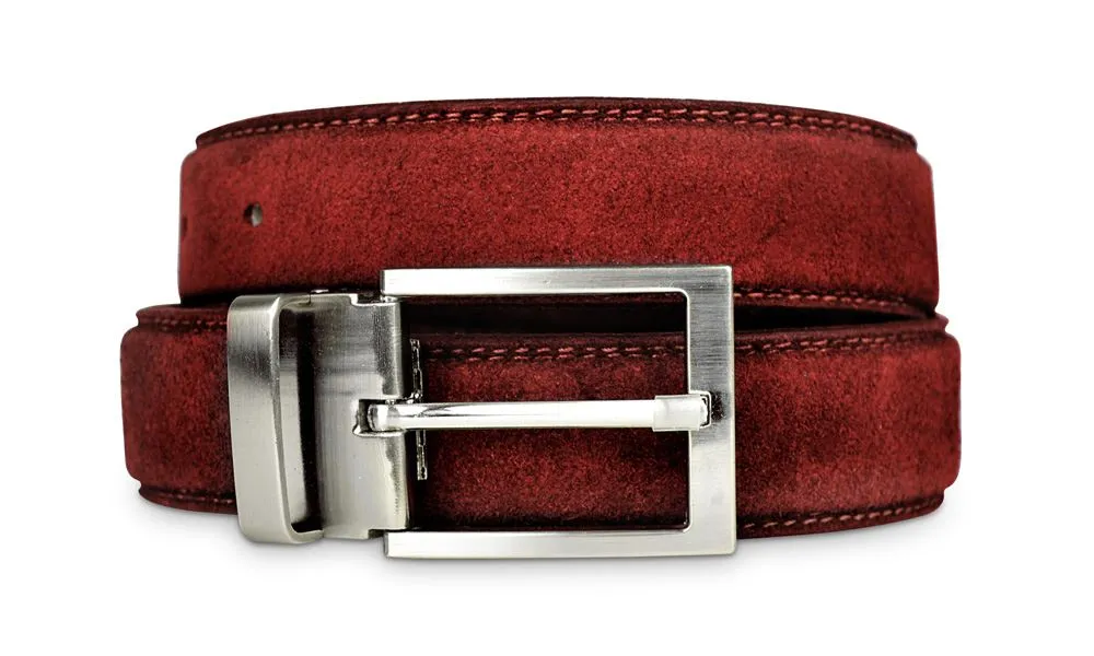 Mens Red Suede Belt