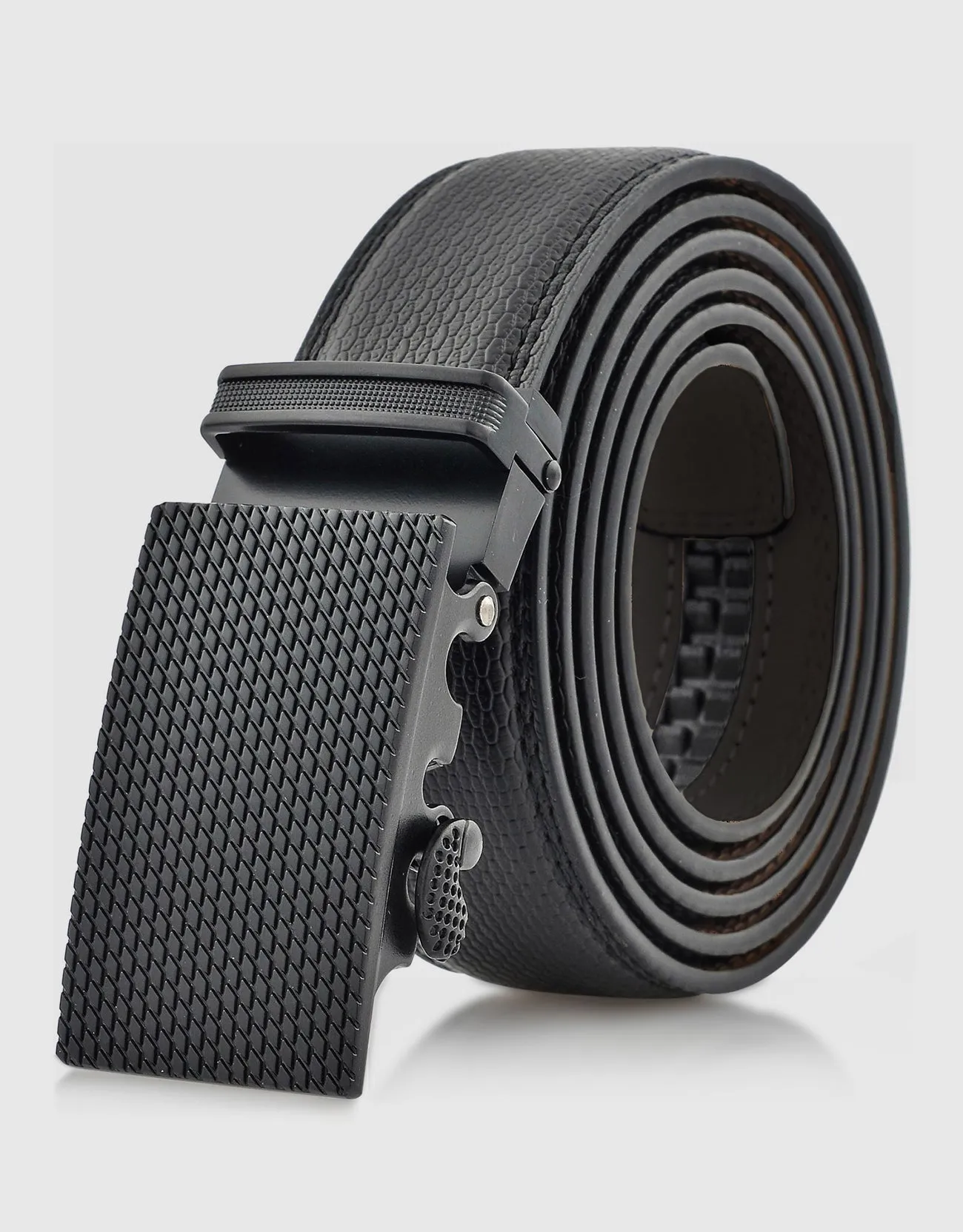 Men's Treaded Imprint Leather Ratchet  Belt