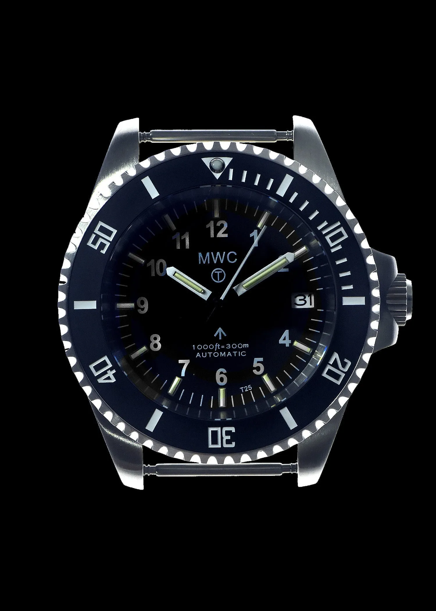 MWC 24 Jewel 300m Automatic Military Divers Watch with Tritium GTLS Illumination and Sapphire Crystal and Ceramic Bezel