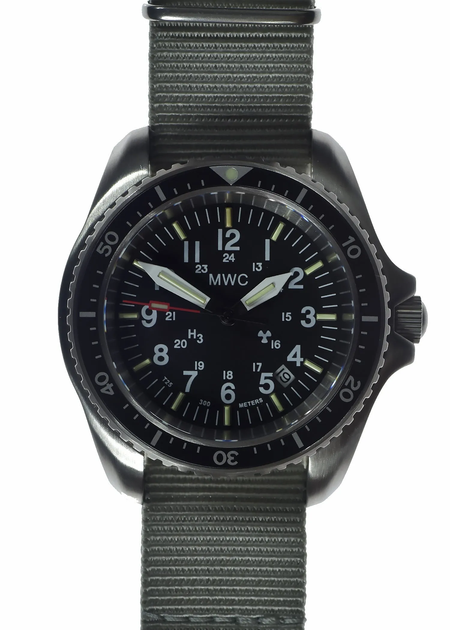 MWC Stainless Steel Automatic Military Divers Watch  - Tritium / GTLS Illumination, Sapphire Crystal and 60 Hour Power Reserve