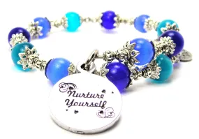 Nurture Yourself Cat's Eye Beaded Wrap Bracelet