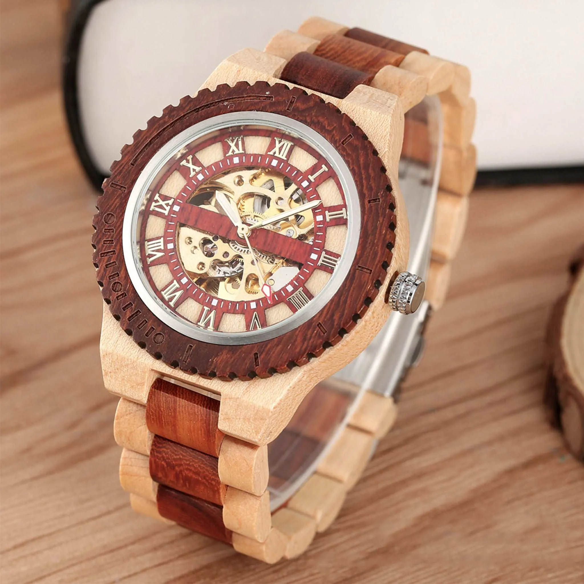 Odense-Wood Watch Men Automatic Mechanical Watch