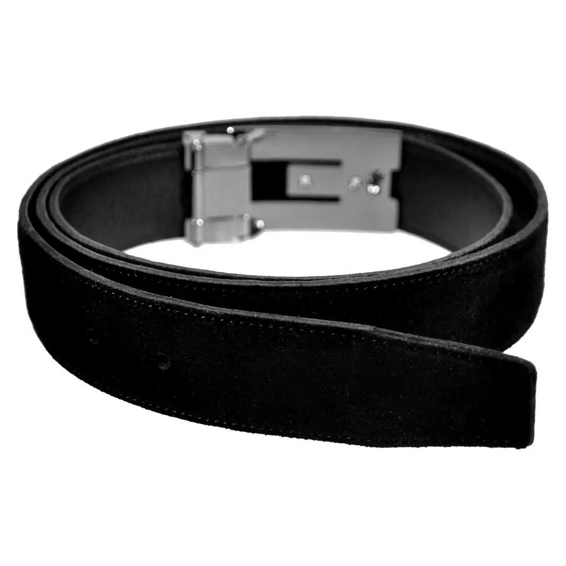 OHM New York Suede Leather Stitched Handmade Belts Black