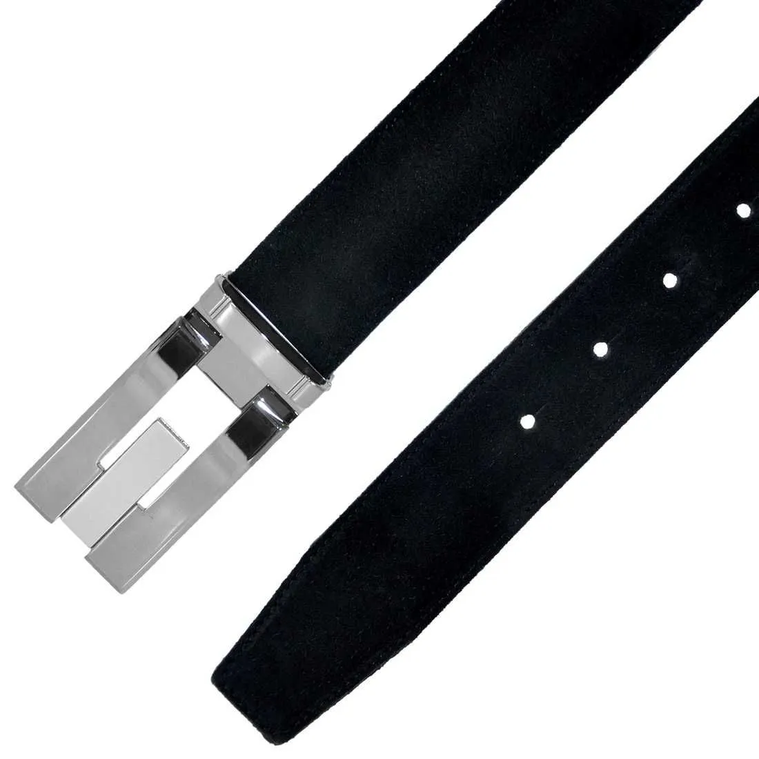 OHM New York Suede Leather Stitched Handmade Belts Black