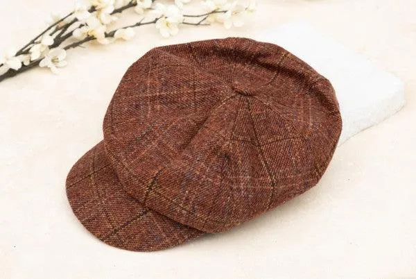 Plaid Newsboy Caps For Women