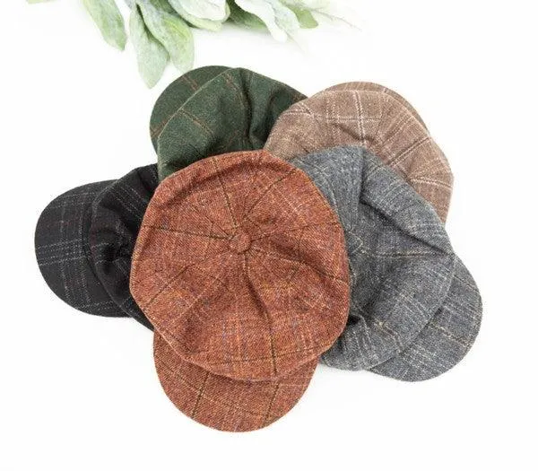 Plaid Newsboy Caps For Women