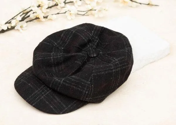 Plaid Newsboy Caps For Women