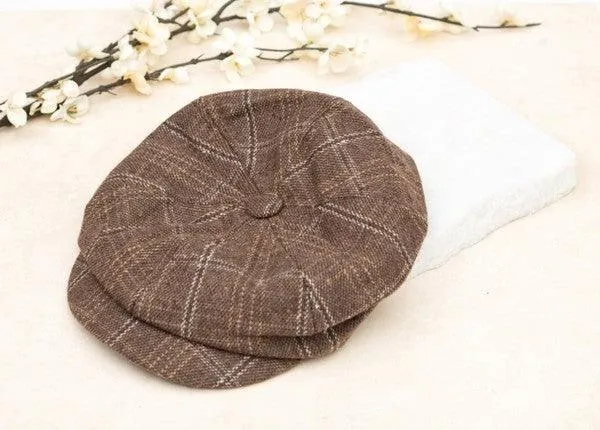 Plaid Newsboy Caps For Women