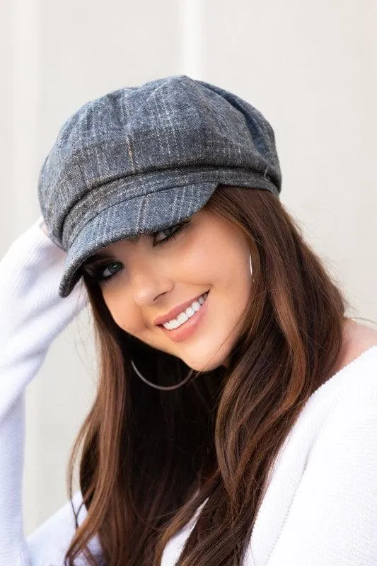 Plaid Newsboy Caps For Women