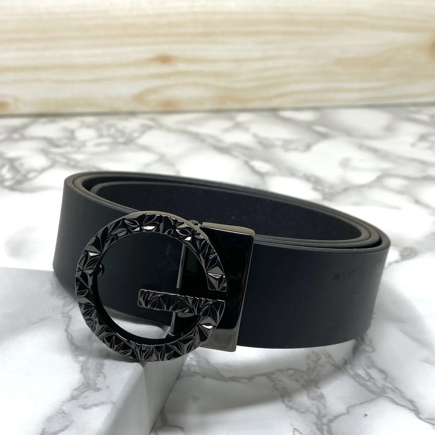 Premium Shiny G-letter Design Formal Leather Belt-JonasParamount