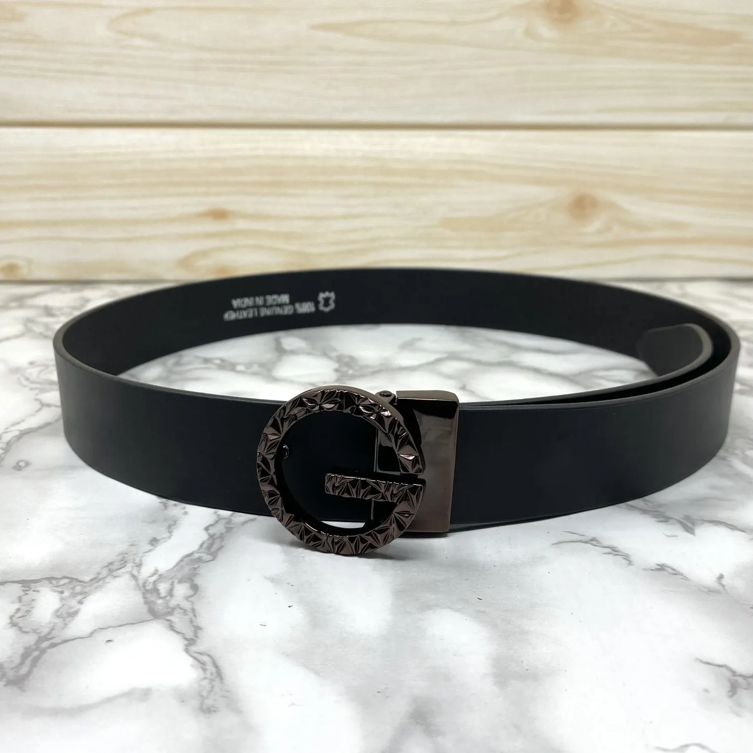 Premium Shiny G-letter Design Formal Leather Belt-JonasParamount