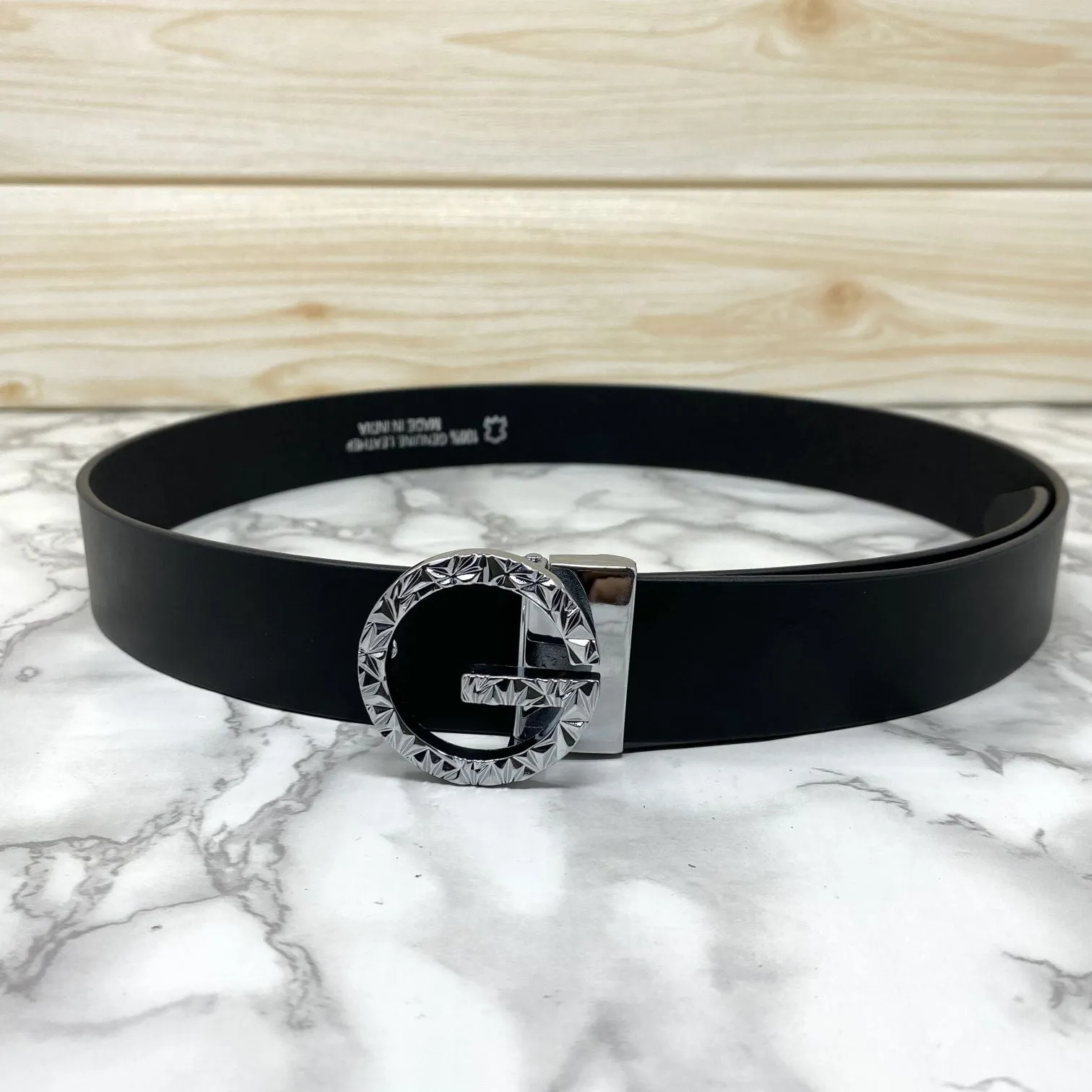 Premium Shiny G-letter Design Formal Leather Belt-JonasParamount